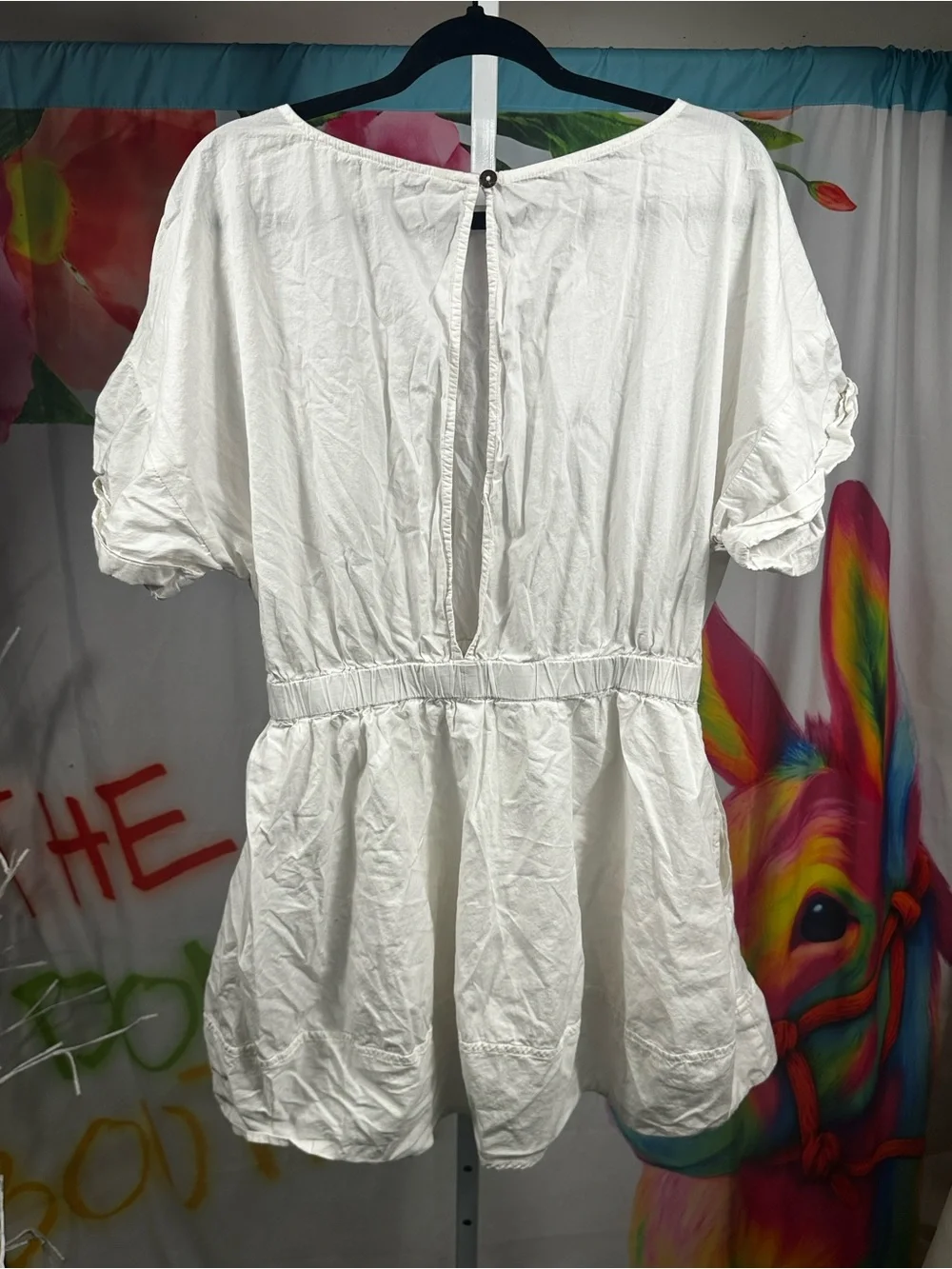 181. Free People White cotton poplin Mini Dress - Picture 5 of 6